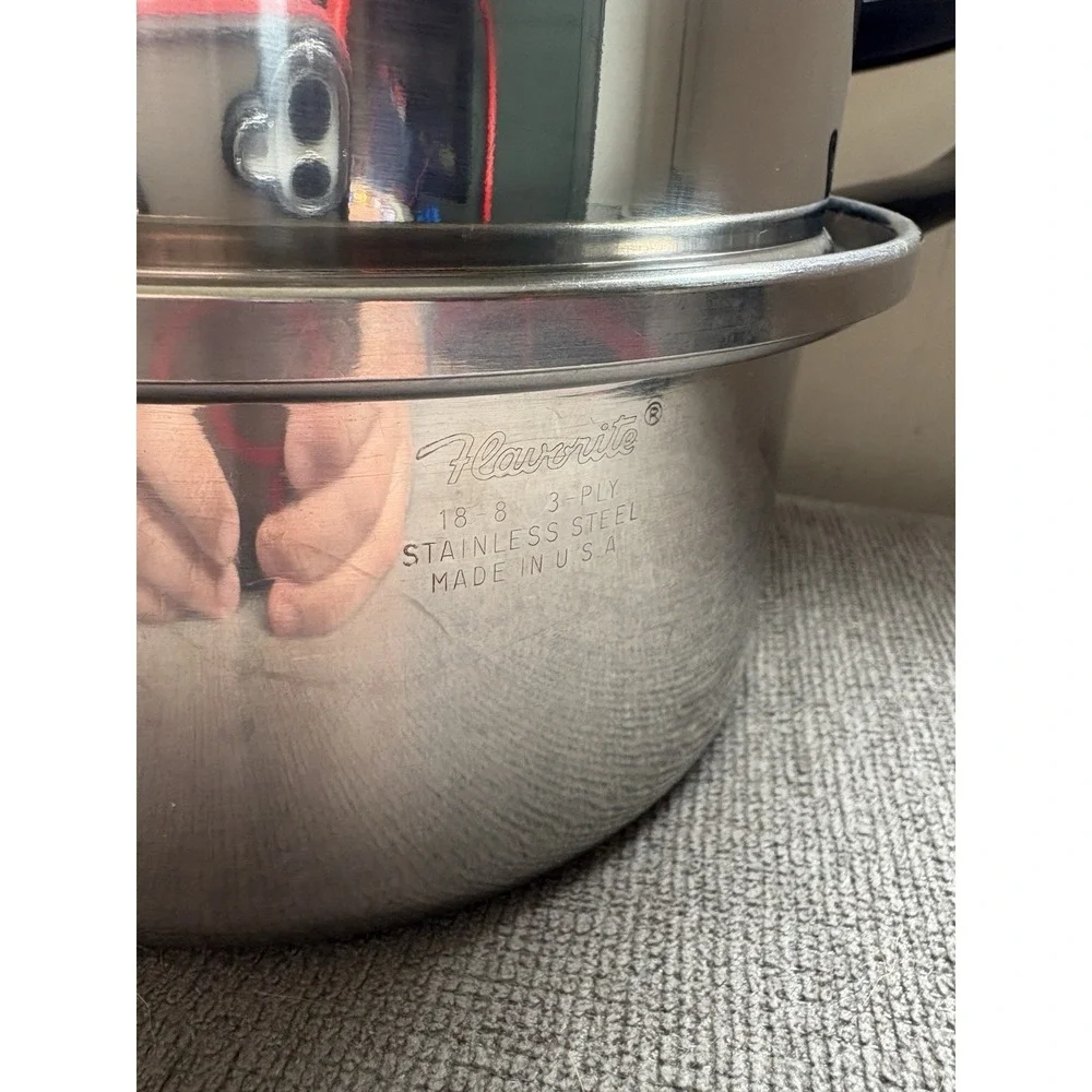 Flavorite Steamer Pot 5 Piece Set 3 Ply Multi-Plex Stainless Steel USA Made‎